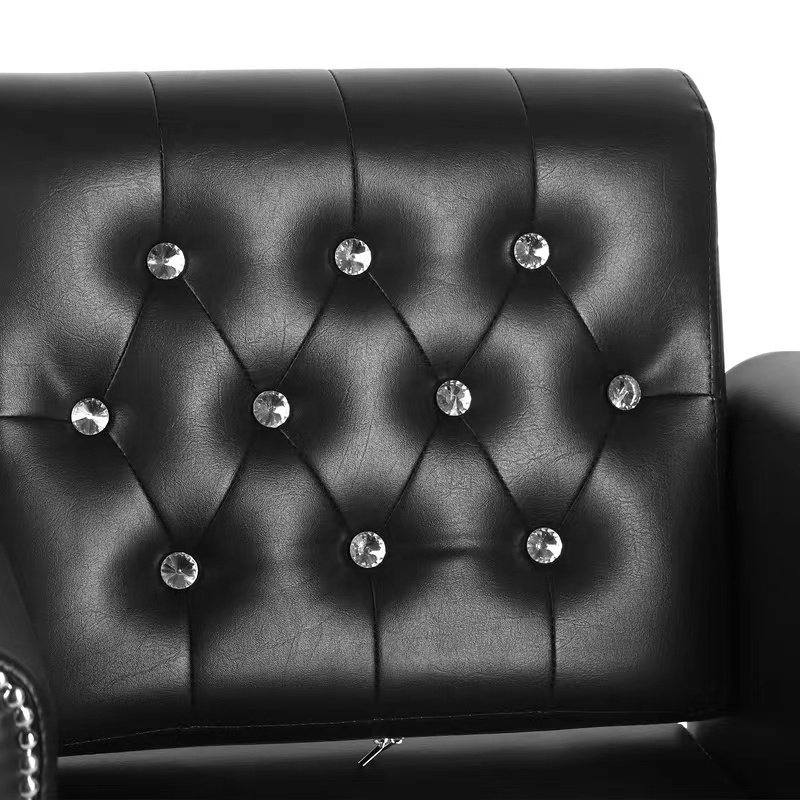 Luxury black wholesale hydraulic lift can be put down reclining barber chair for sale