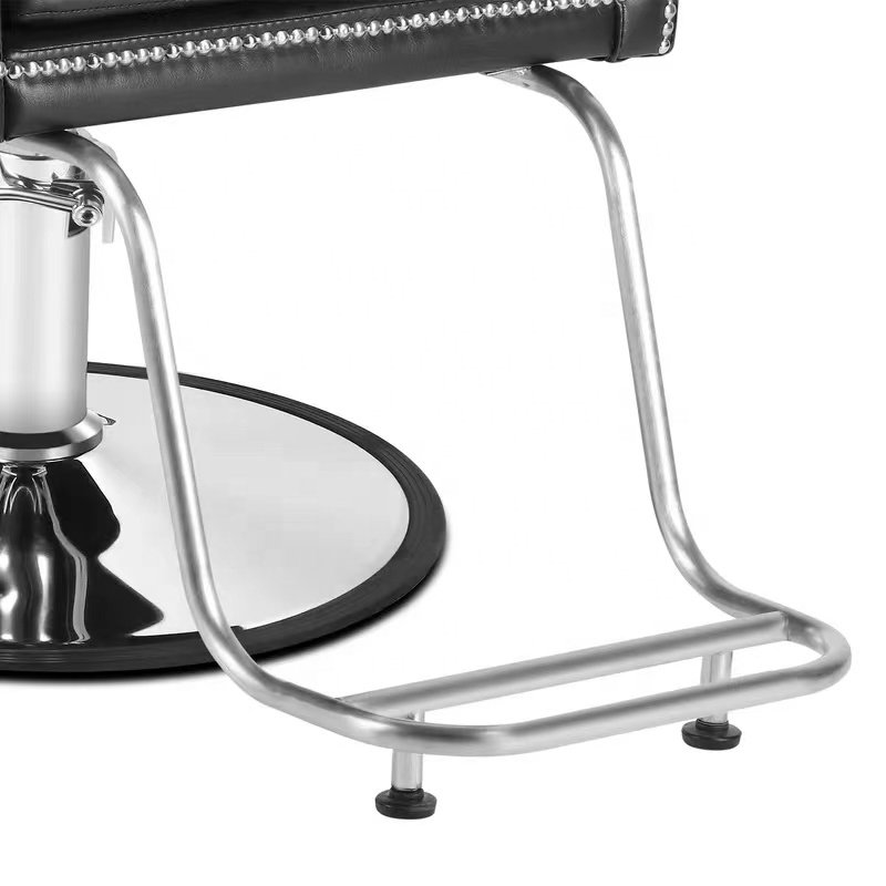 Luxury black wholesale hydraulic lift can be put down reclining barber chair for sale