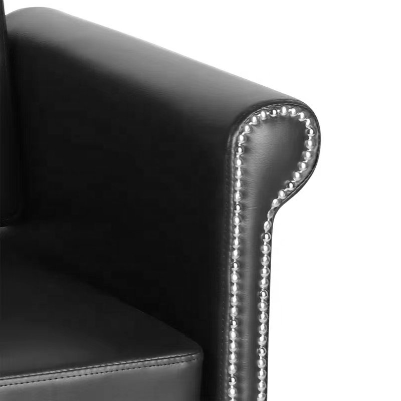 Luxury black wholesale hydraulic lift can be put down reclining barber chair for sale