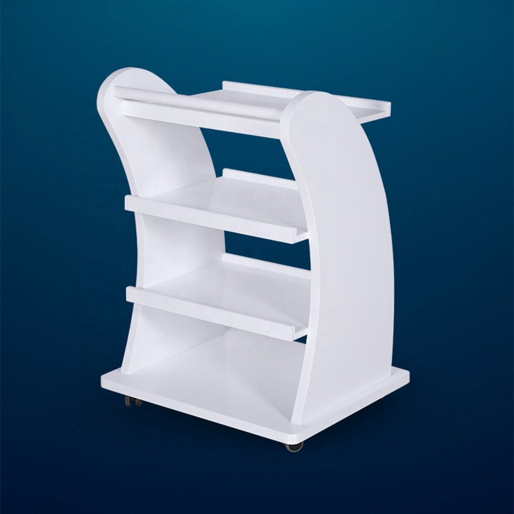 Modern White High Quality Beauty Nail Salon Furniture Manicure Pedicure Trolly Cart with Wheels