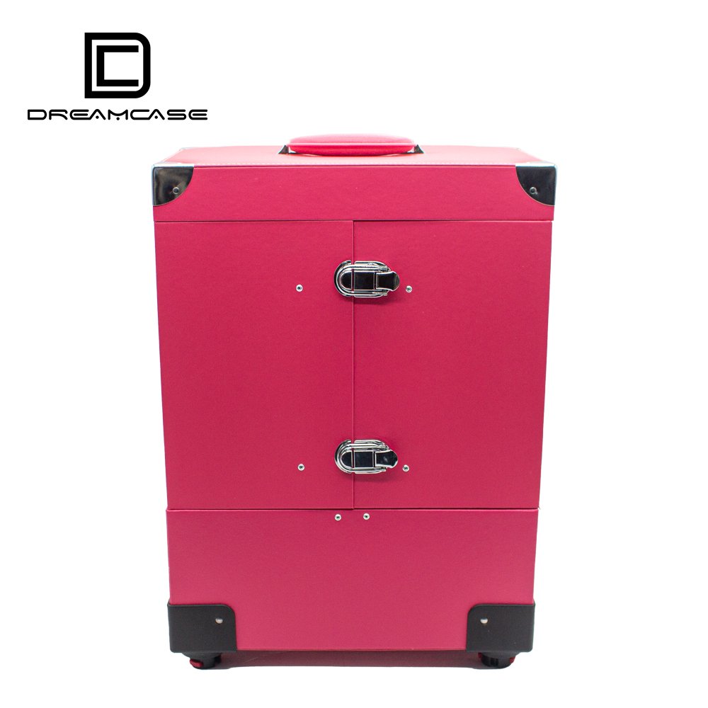 PU leather multi layer nail trolley box nail salon trolley case for nail art design