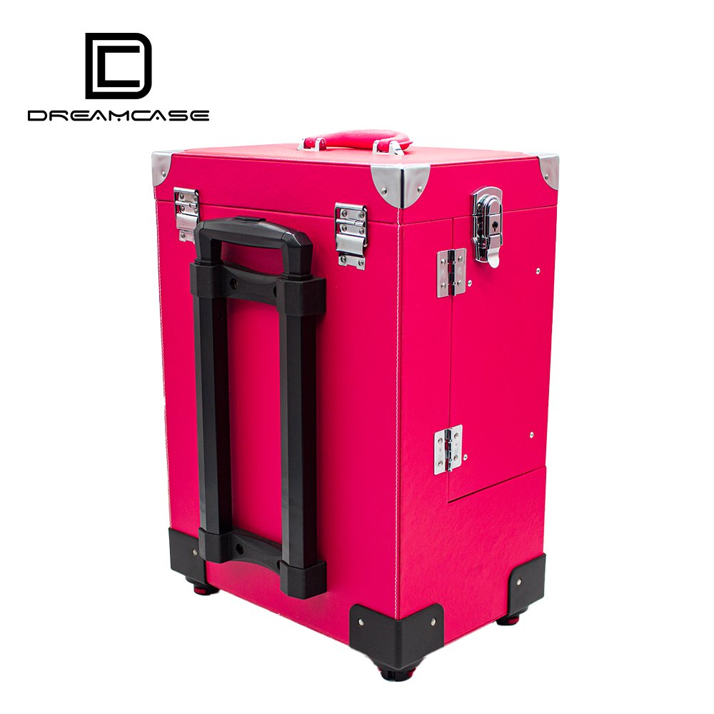 PU leather multi layer nail trolley box nail salon trolley case for nail art design