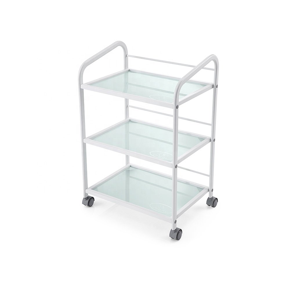 USA medical salon trolley with four wheels and three cabinets can add light