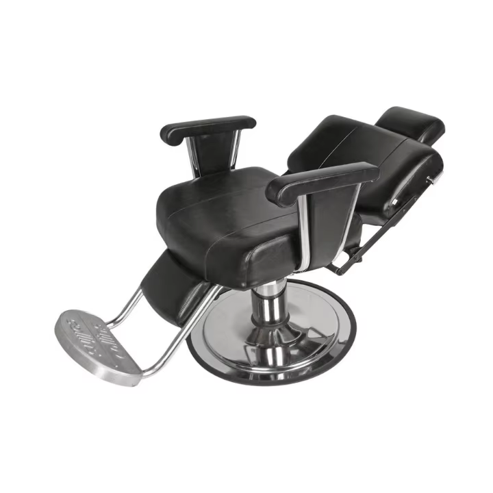 Continental IV Luxury European Barber Chair Modern Vintage Hybrid Design Chrome Hydraulic Steel Aluminium PU Synthetic Leather