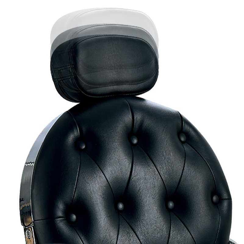 Modern Barber Shop Black Leather Haircut Chair Aluminum Handrail Vintage Barber Recline Chair