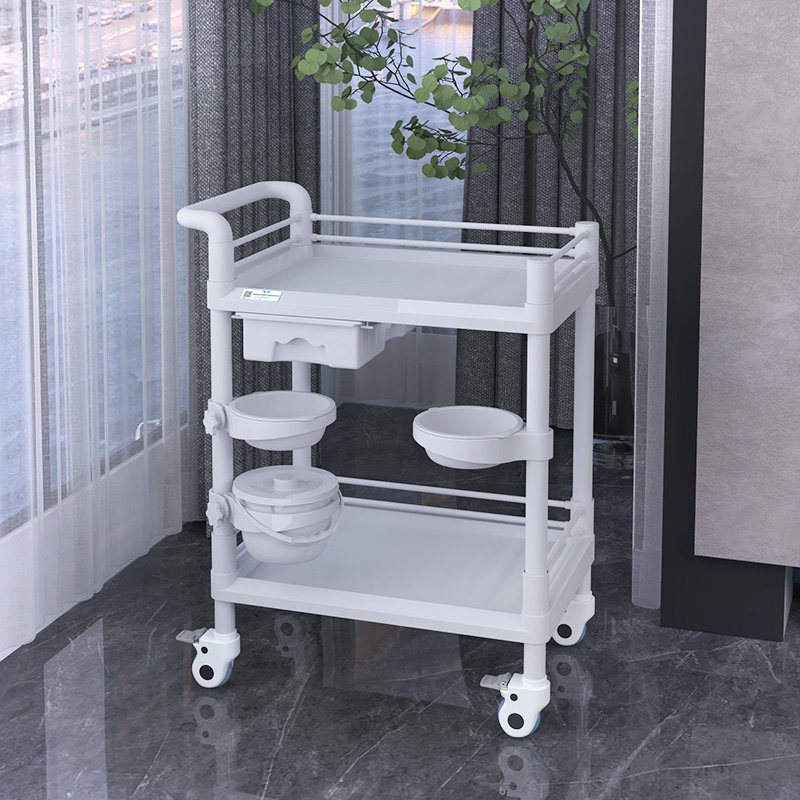 Factory wholesale beauty salon trolley High quality hot selling ABS three-layer storage plastic multi-functional trolley