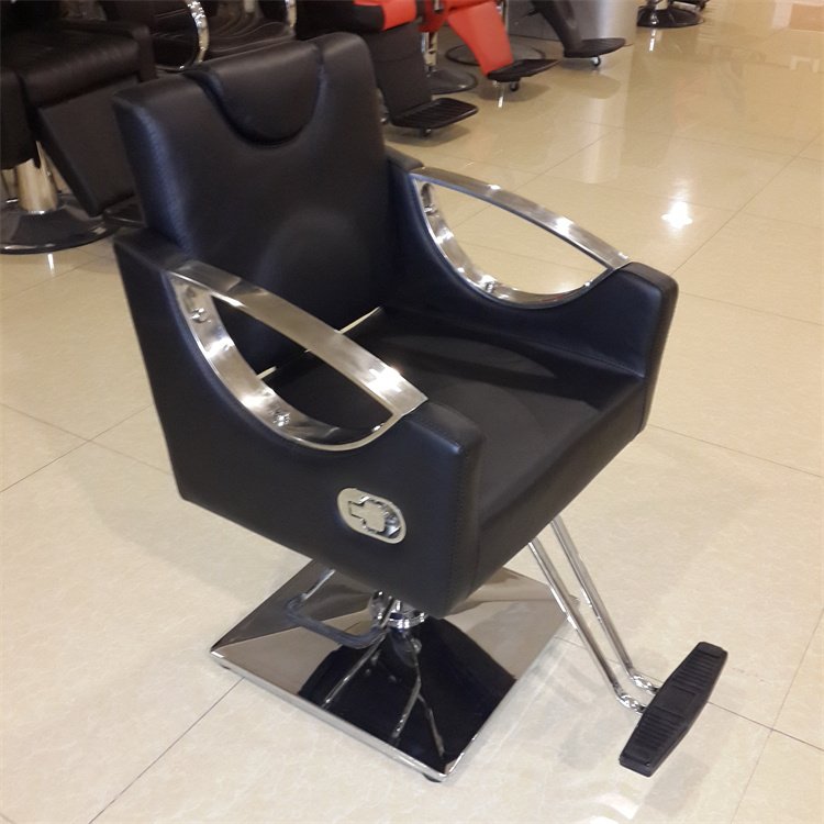 Siman Modern French Style Black Salon Office Hair Styling Furniture Swivel 360 Degree Adjustable Height Barber Chairs