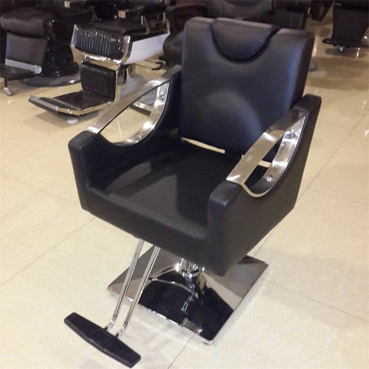 Siman Modern French Style Black Salon Office Hair Styling Furniture Swivel 360 Degree Adjustable Height Barber Chairs