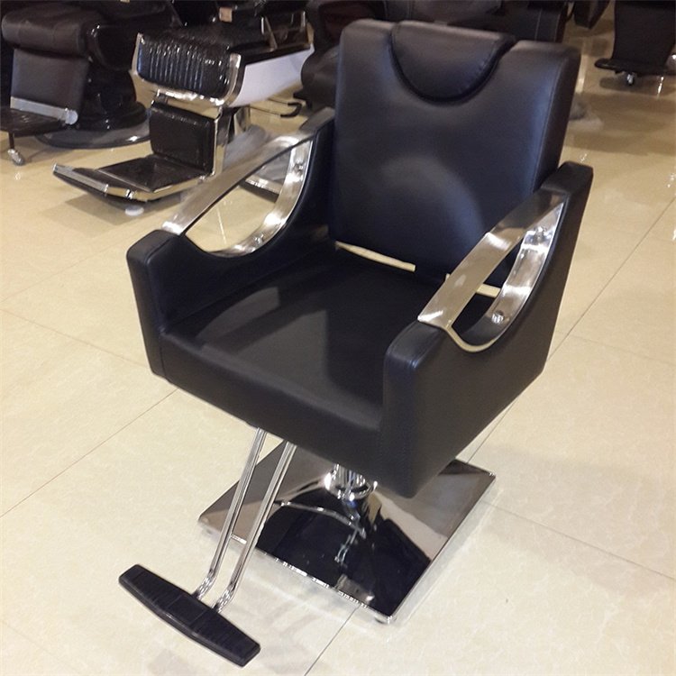 Siman Modern French Style Black Salon Office Hair Styling Furniture Swivel 360 Degree Adjustable Height Barber Chairs