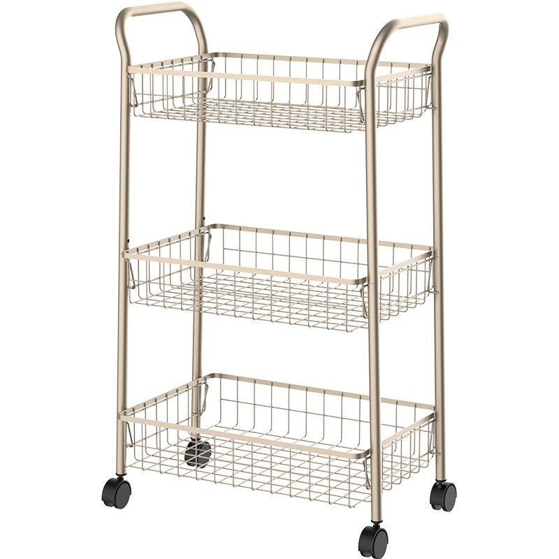 Modern Design Salon Make Up Utility Trolley 3 Tier Kitchen Storage Cart Mobile Storage Rack for Household