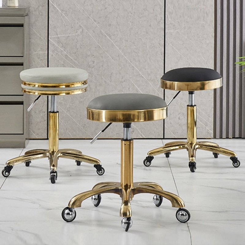 Wholesale shop home dental stool lift swivel metal stool hairdressing chair salon beauty barber stool with wheels