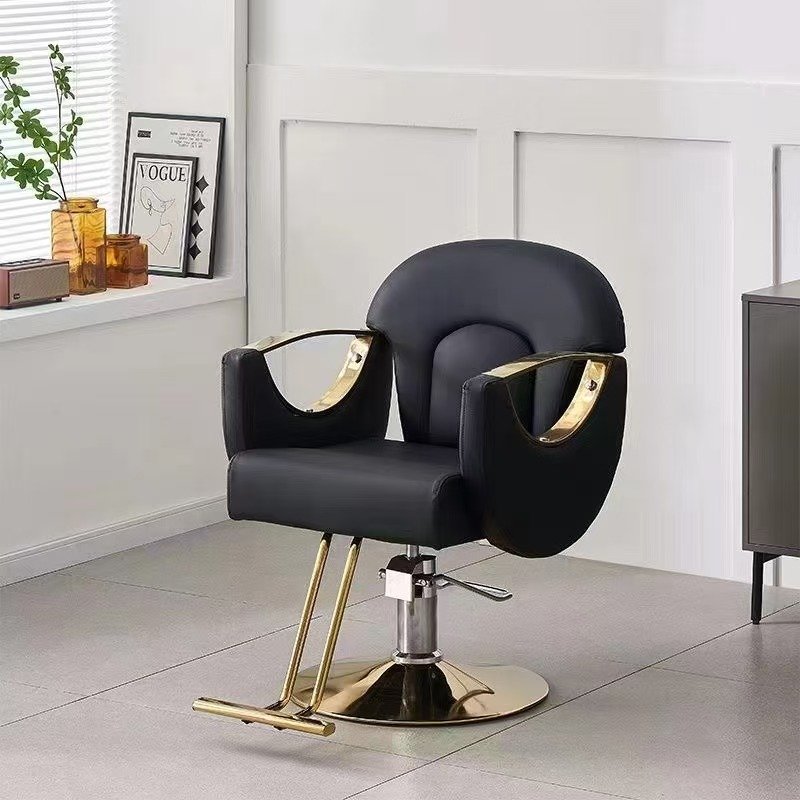 Professional Vintage Barber Chair Adjustable Salon Furniture High Pump Golden Barber Chair for Hair Cutting