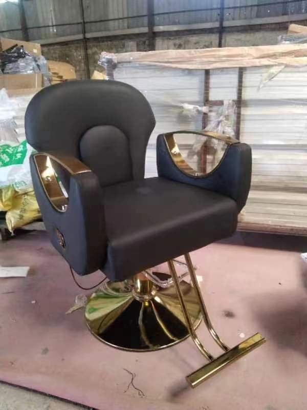 Professional Vintage Barber Chair Adjustable Salon Furniture High Pump Golden Barber Chair for Hair Cutting