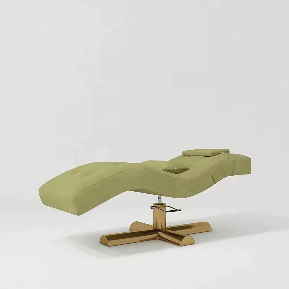 gold curved lash bed massage table bed electric facial bed ZY-3049