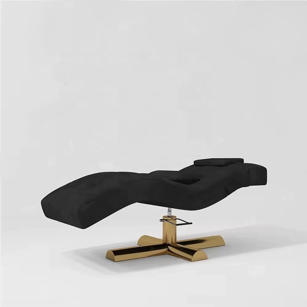 gold curved lash bed massage table bed electric facial bed ZY-3049