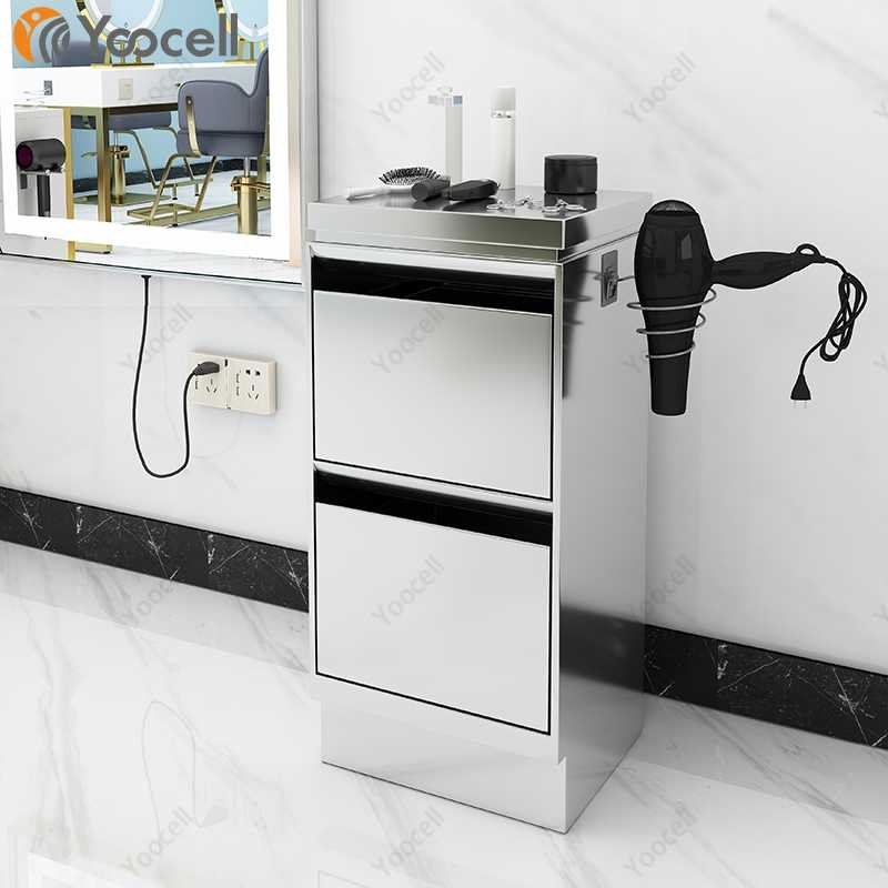Yoocell black barber shop professional hairdressing hair salon mobile rolling trolley carts material strong and high quality