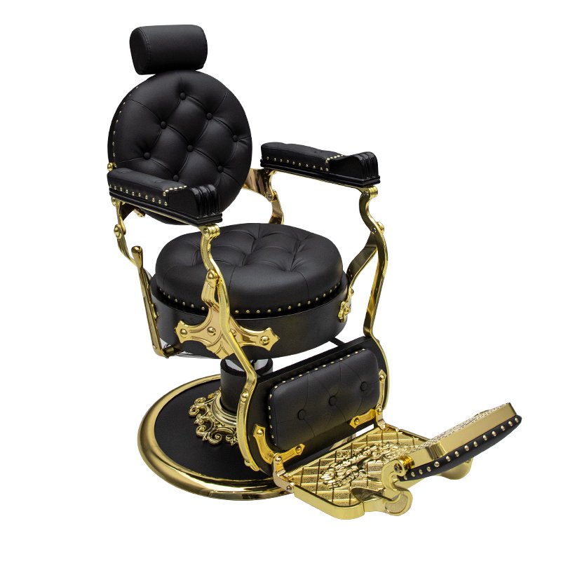 Classic Portable barber hair salon hairdressing chairs professional antique luxury black and gold vintage barber chair For man