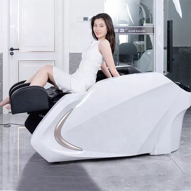 Siman high quality luxury salon furniture set hair salon chairs smart massage backwash shampoo unit for sale