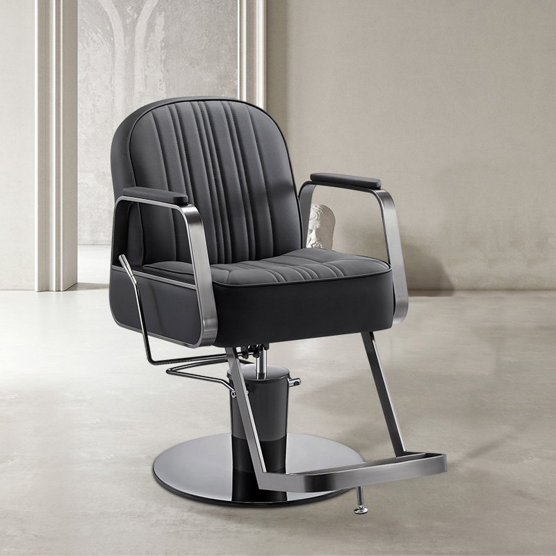 Electroplating retro barber chair hydraulic oil pump can be customized leather shop equipment