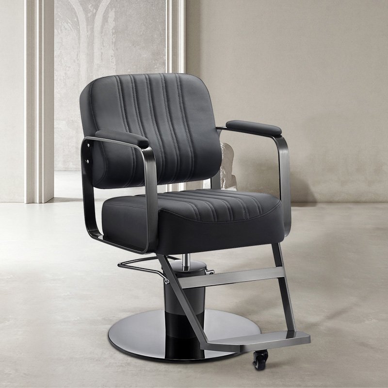 Electroplating retro barber chair hydraulic oil pump can be customized leather shop equipment