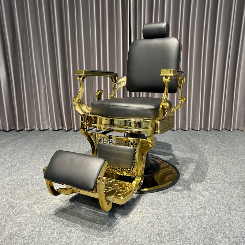 Barber Shop Hair Styling Chair Wholesale Vintage Barber Chair Hair Cutting Reclining Grooming Chair Metal Salon Furniture Modern