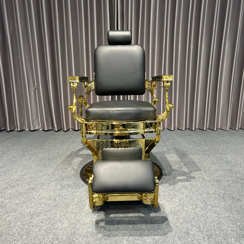 Barber Shop Hair Styling Chair Wholesale Vintage Barber Chair Hair Cutting Reclining Grooming Chair Metal Salon Furniture Modern