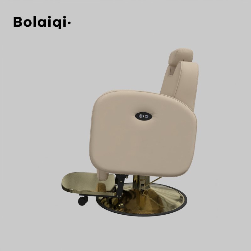 BOLAIQI new barber chair beige gold barber furniture adjustable backrest seat hair care chair barber chair for women