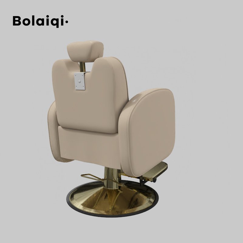 BOLAIQI new barber chair beige gold barber furniture adjustable backrest seat hair care chair barber chair for women