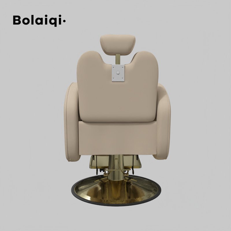 BOLAIQI new barber chair beige gold barber furniture adjustable backrest seat hair care chair barber chair for women