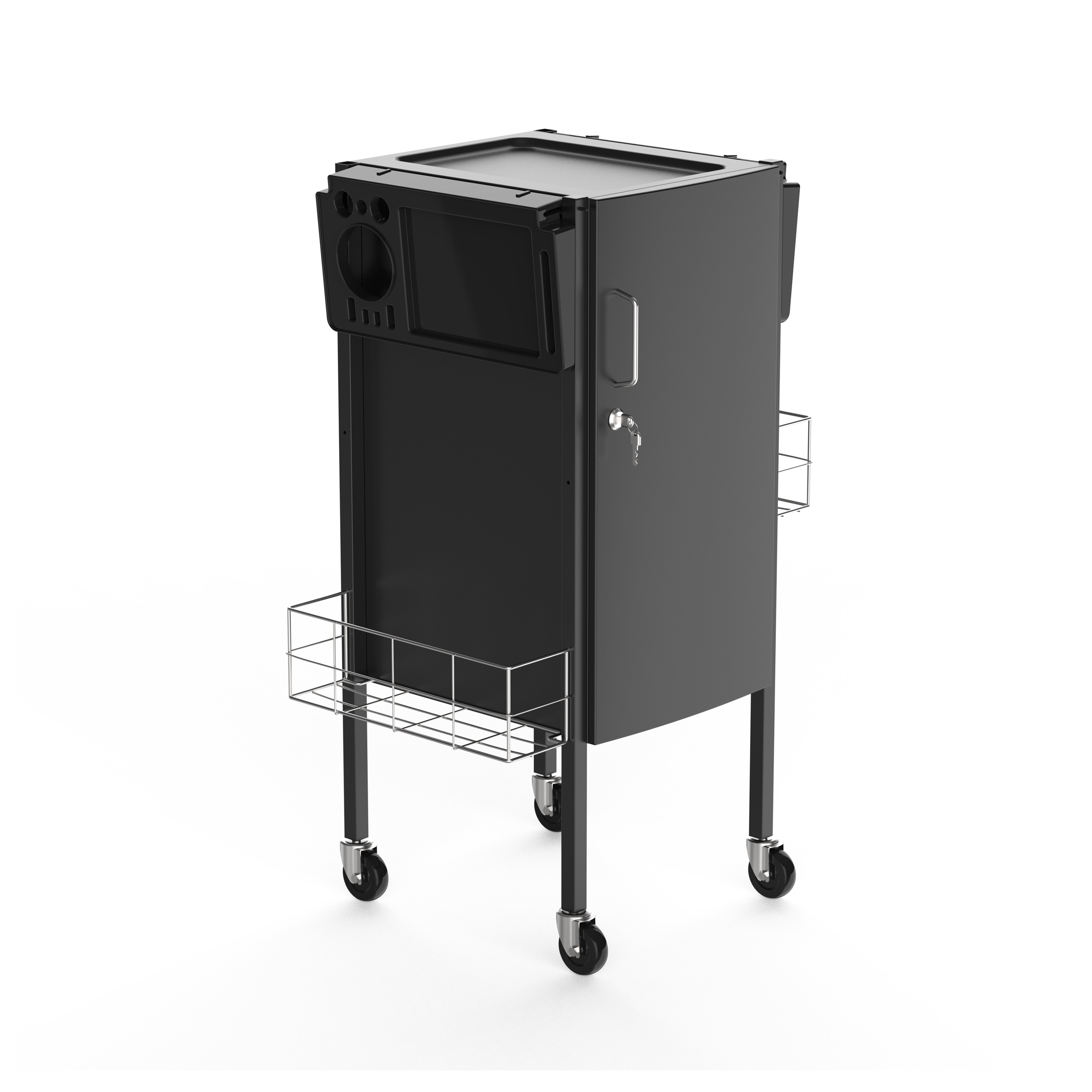 Barbershop Modern Hair Salon Equipment Barber and Supplies Trolley Black Salon Furniture Barber Chair Placing Beauty Things