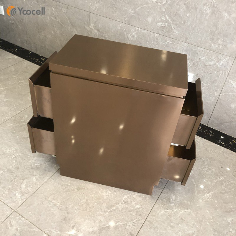 Yoocell rose gold stainless steel salon hairdressing hair barber beauty spa salon trolley with drawer cart