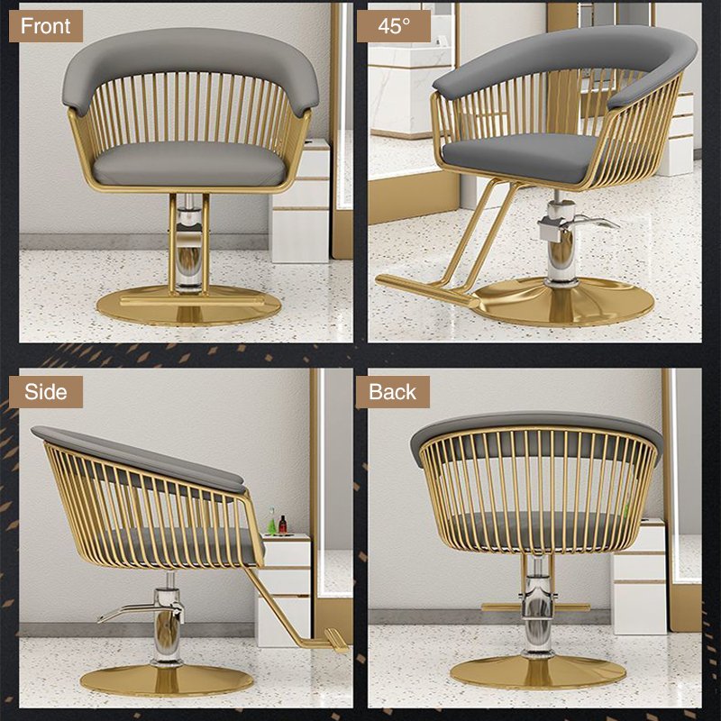 Hot Sale Barbershop Furniture Salon Chair Hairdressing Recling Styling Barber Chair Gold