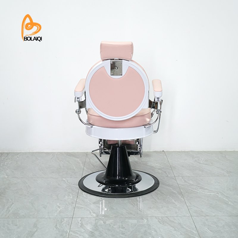 BOLAIQI Hot Sale Modern Salon Hairdressing Styling Chair Hydraulic Durable Aluminum Pink Barber Chair