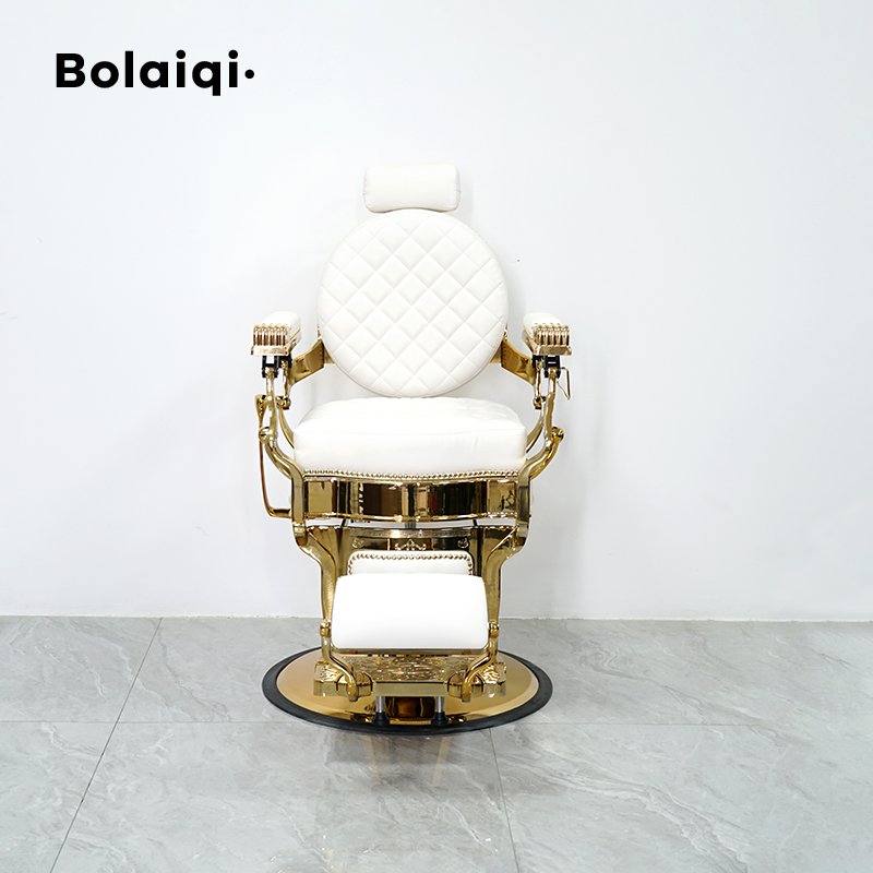 BOLAIQI Hot Sale Modern Salon Hair Styling Chair Hydraulic Durable Gold Aluminum Barber Chair