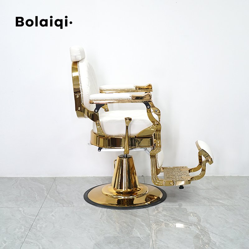 BOLAIQI Hot Sale Modern Salon Hair Styling Chair Hydraulic Durable Gold Aluminum Barber Chair
