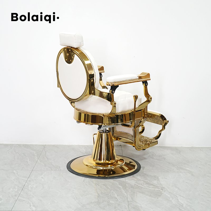 BOLAIQI Hot Sale Modern Salon Hair Styling Chair Hydraulic Durable Gold Aluminum Barber Chair