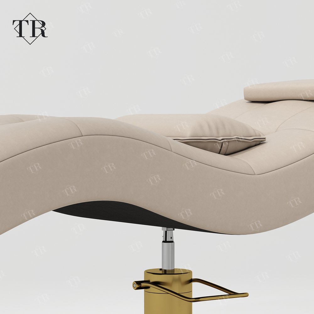 Turri Custom Curved Eyebrow Bed Luxury Beauty Salon Chairs Table Curve Eyelash Lash Extension Bed with Trolley