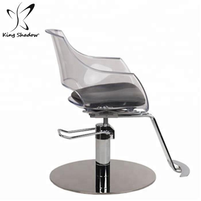 Modern Salon Hydraulic Hairdressing Chairs Transparent Acrylic Barber Chair Styling Chairs
