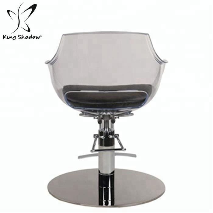 Modern Salon Hydraulic Hairdressing Chairs Transparent Acrylic Barber Chair Styling Chairs
