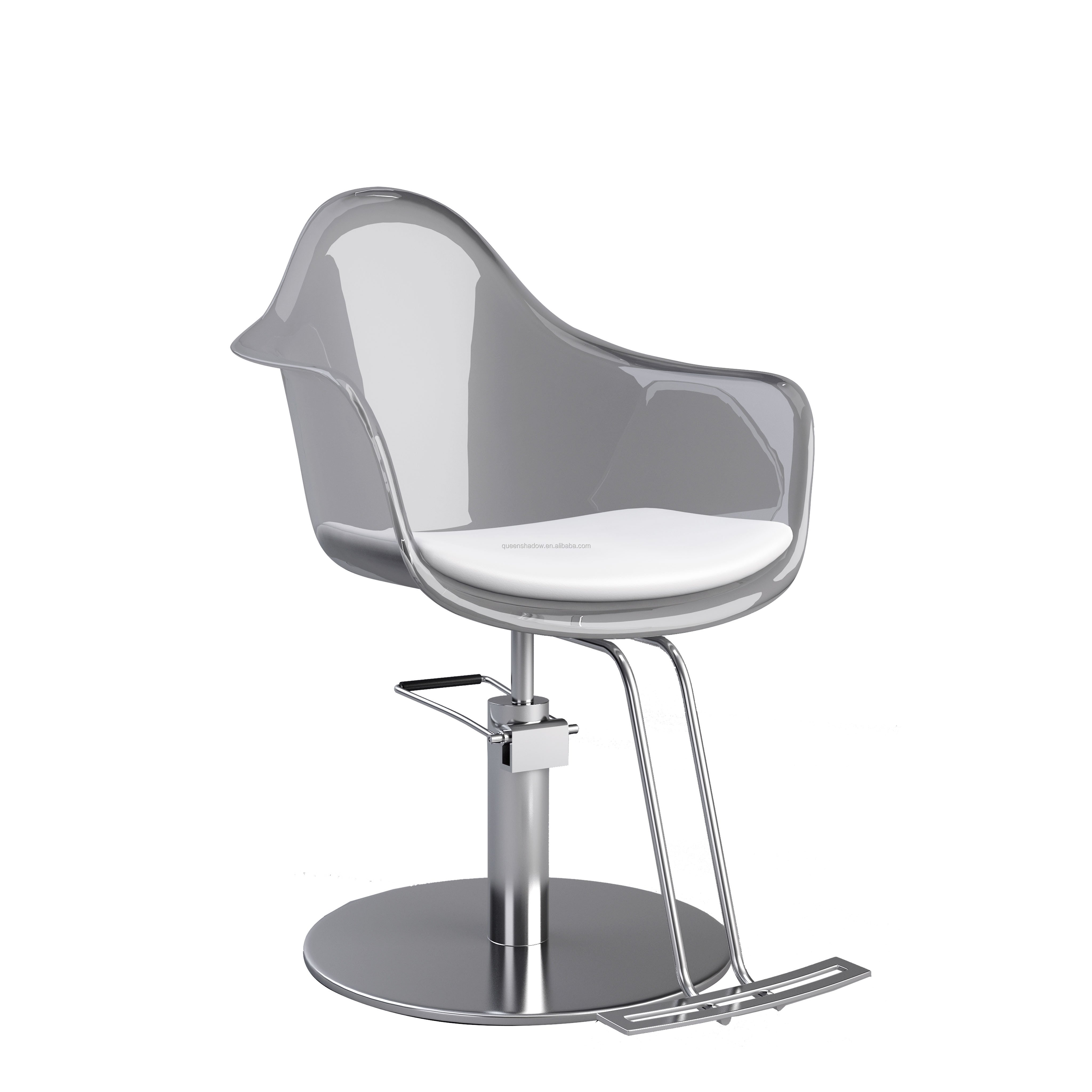 Modern Salon Hydraulic Hairdressing Chairs Transparent Acrylic Barber Chair Styling Chairs