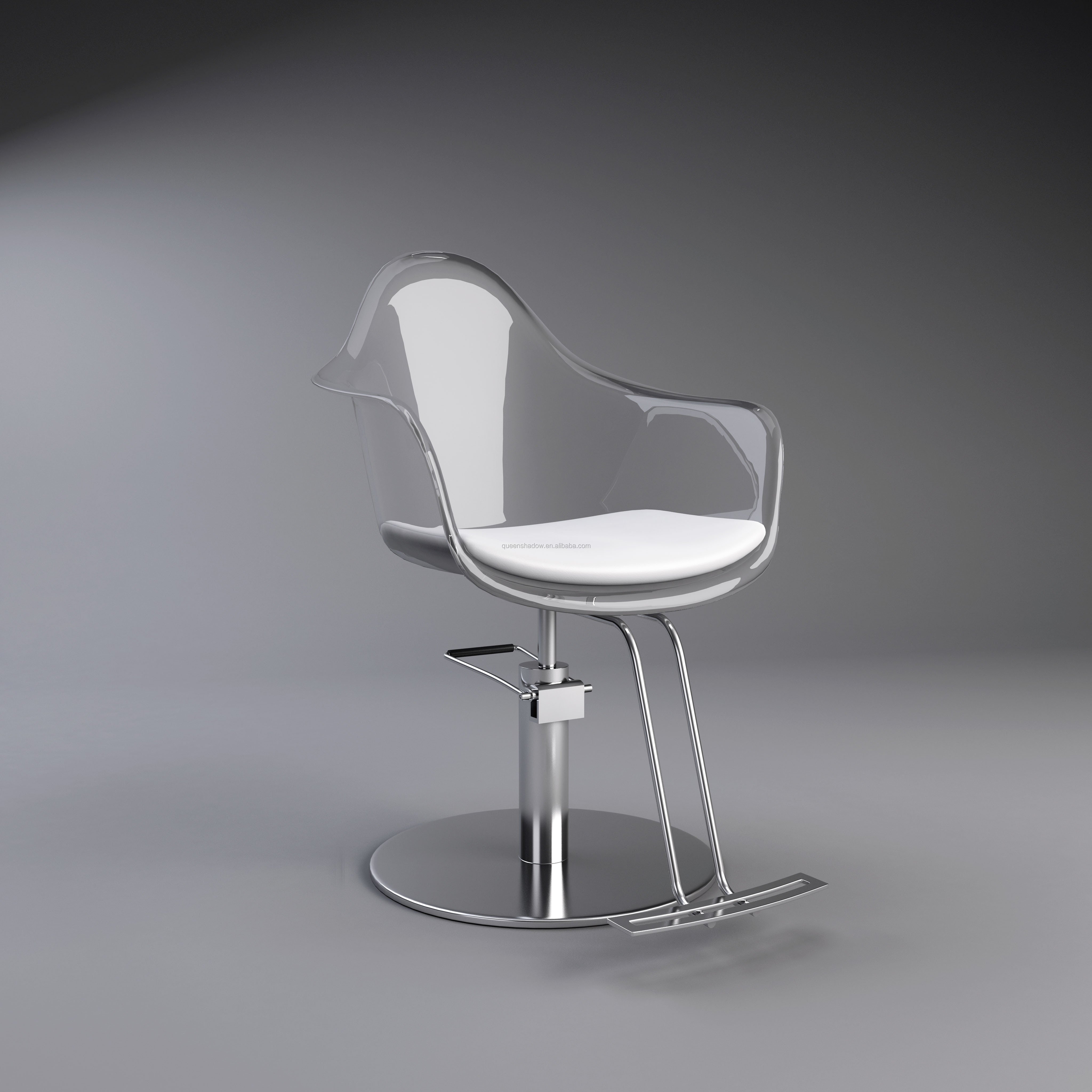 Modern Salon Hydraulic Hairdressing Chairs Transparent Acrylic Barber Chair Styling Chairs