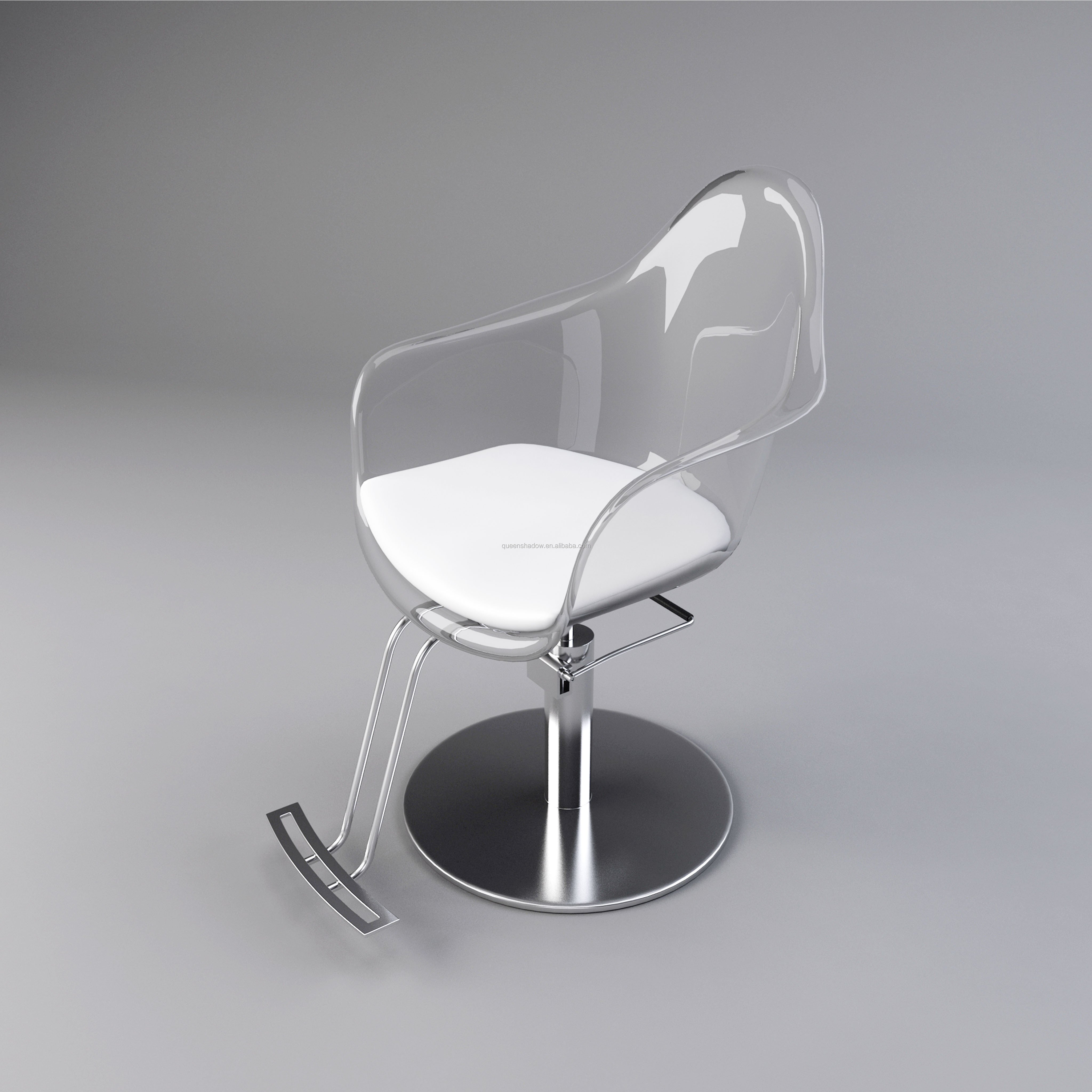 Modern Salon Hydraulic Hairdressing Chairs Transparent Acrylic Barber Chair Styling Chairs