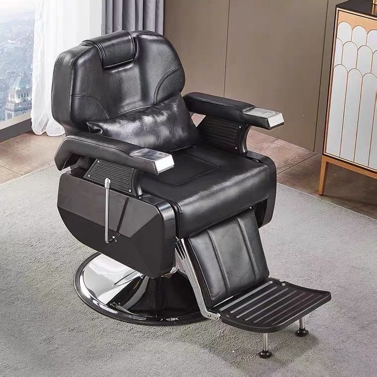 Professional Strong Comfortable Barber Chair for Men Beauty Salon Furniture with Reclining Rotating Features for Hair Shaving