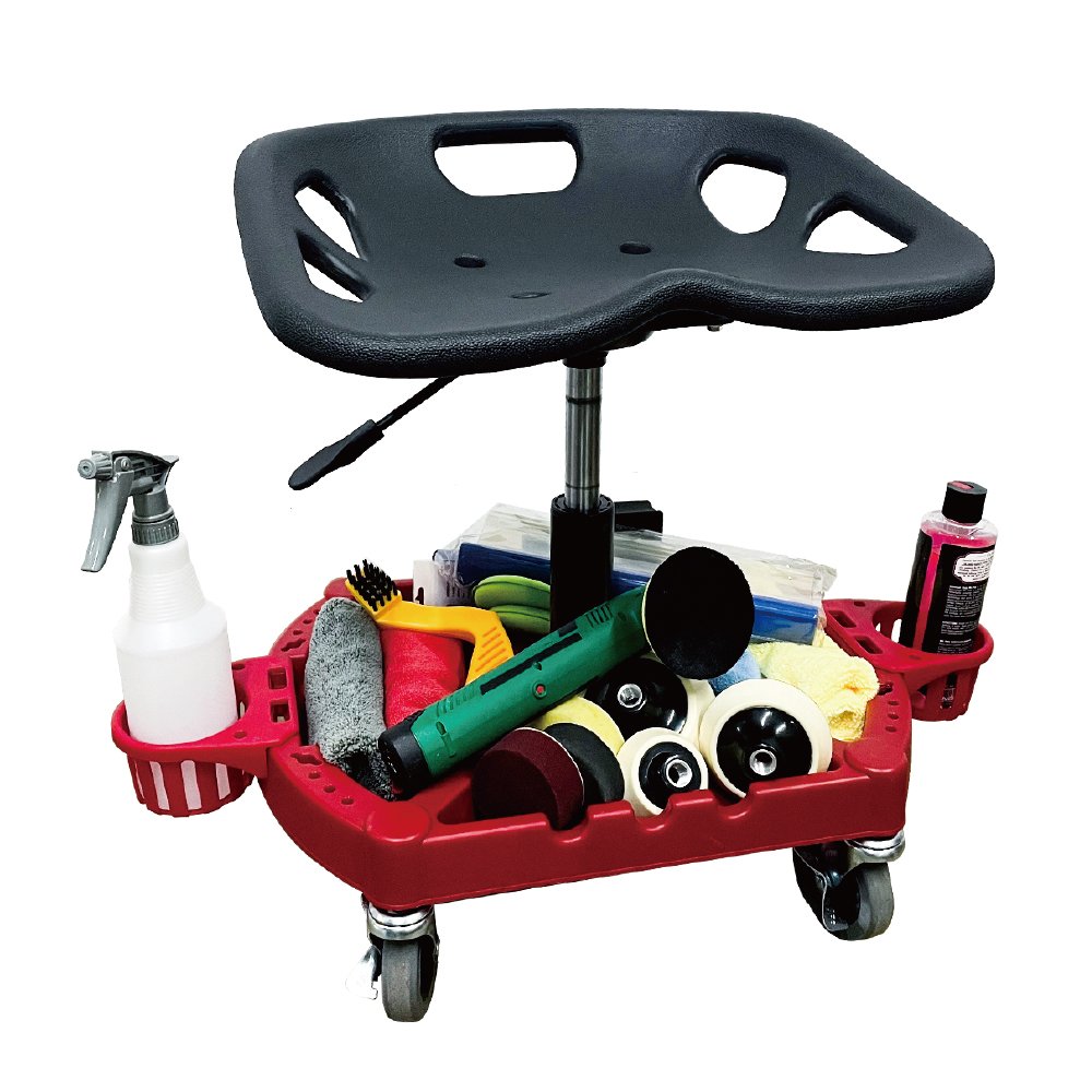Multi-Purpose Auto Beauty Salon Trolley Garage Car Washing Shop Three-Story Cart with Bucket