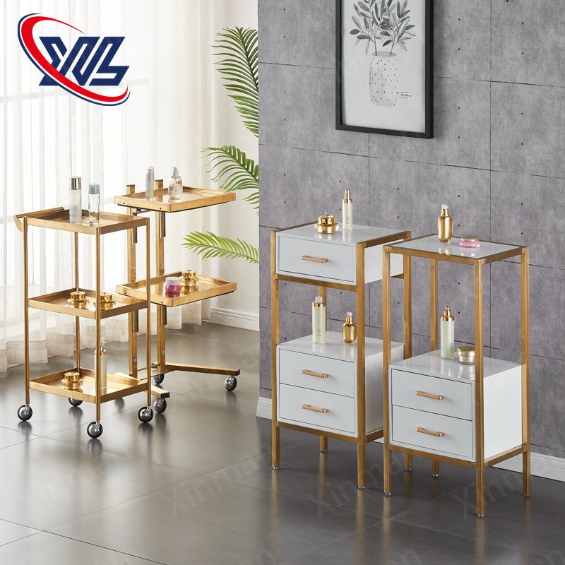 Hair salon special trolley shelf tool table metal multi-functional hair dresser cabinet