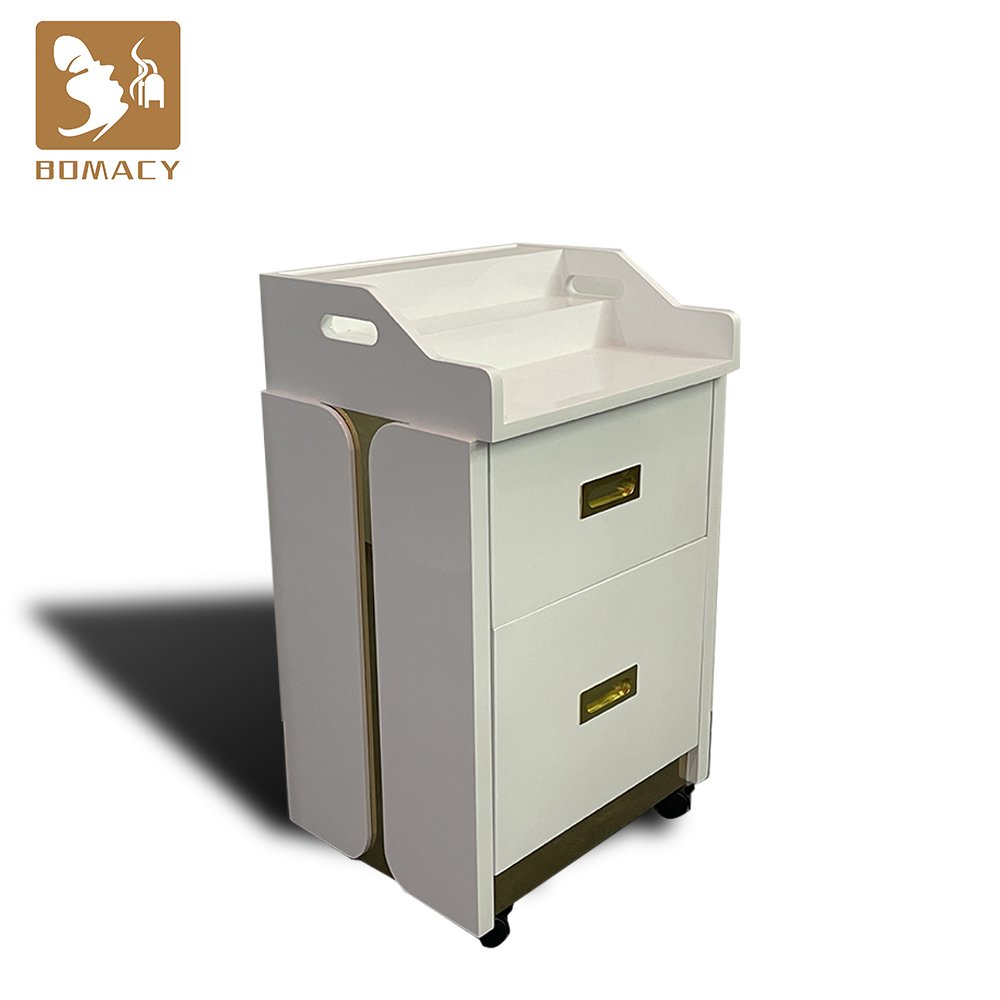 Bomacy White Simple Modern Luxury Design Salon Furniture Trolley For Sale