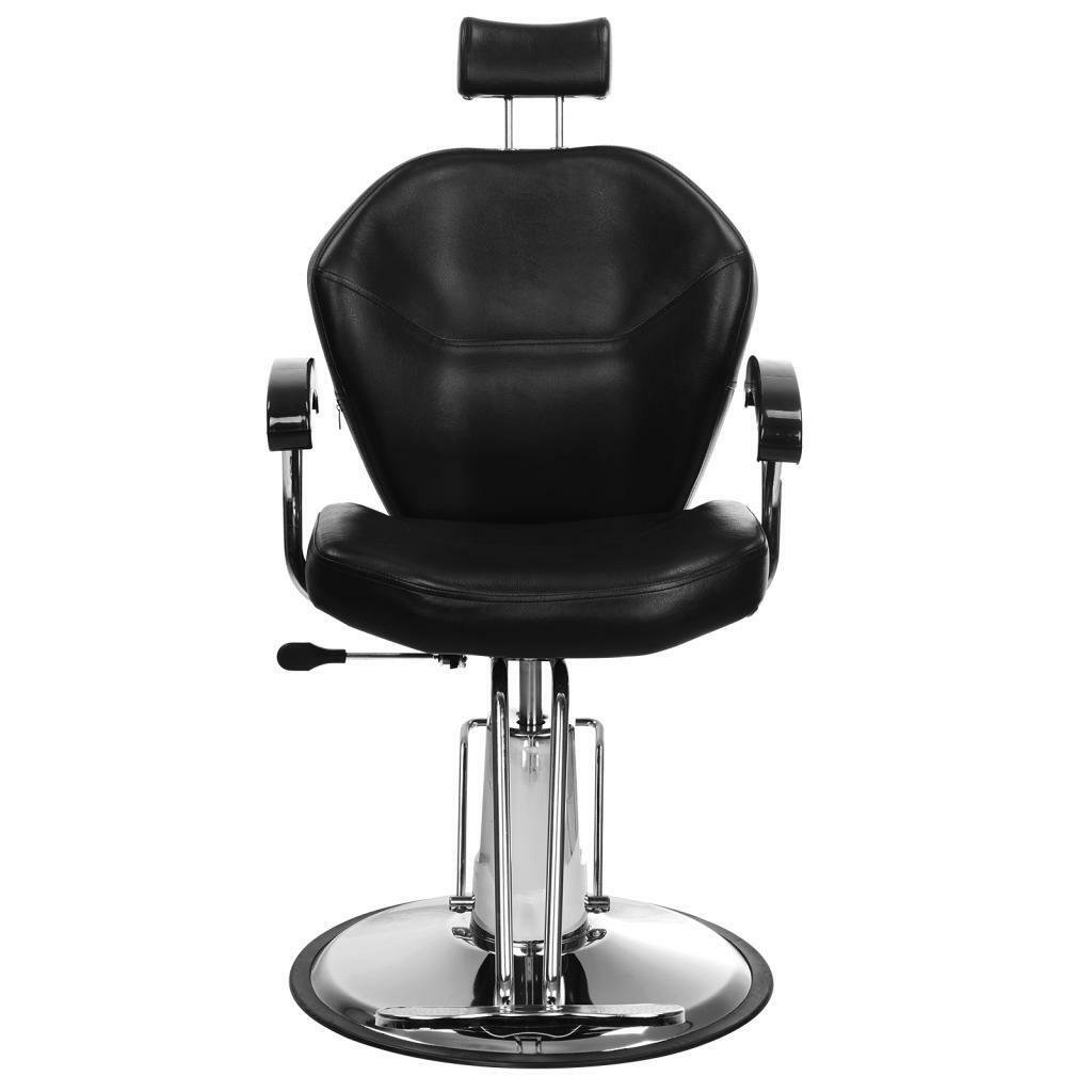 Commercial beauty salon furniture black leather recliner swivel salon hair cutting barber chairs