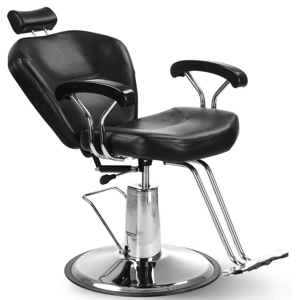 Commercial beauty salon furniture black leather recliner swivel salon hair cutting barber chairs