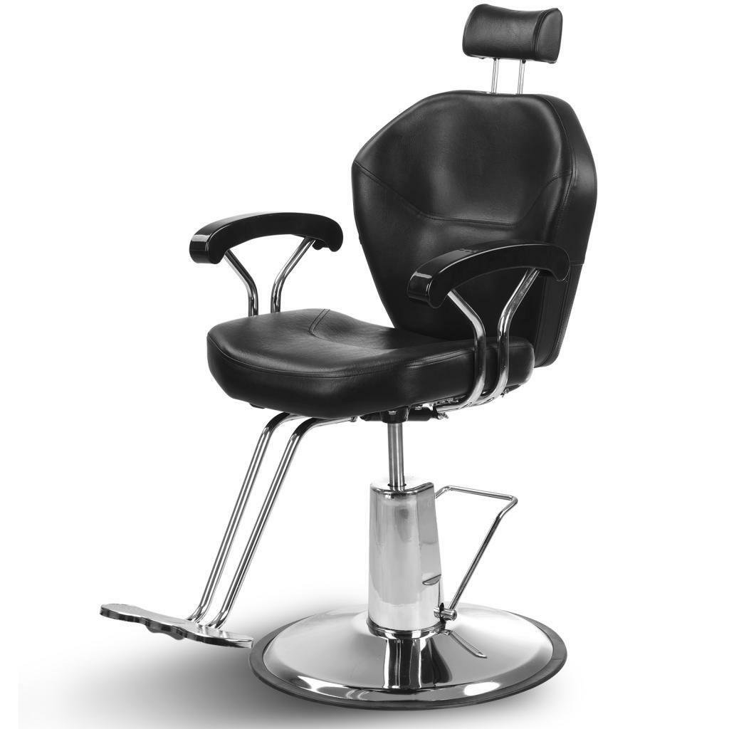 Commercial beauty salon furniture black leather recliner swivel salon hair cutting barber chairs