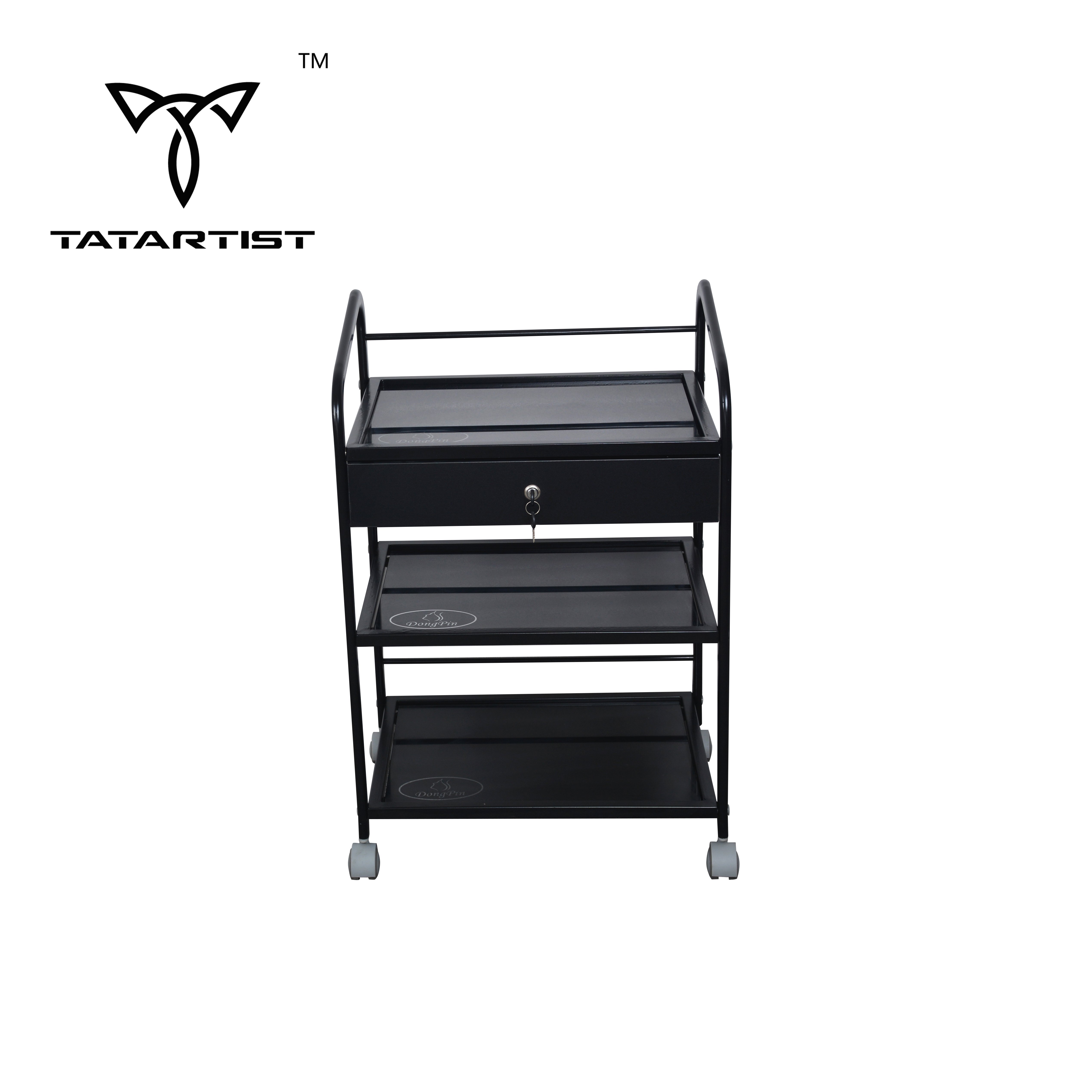 USA Three-layer tempered glass salon cart/hairdressing trolley/beauty salon equipment
